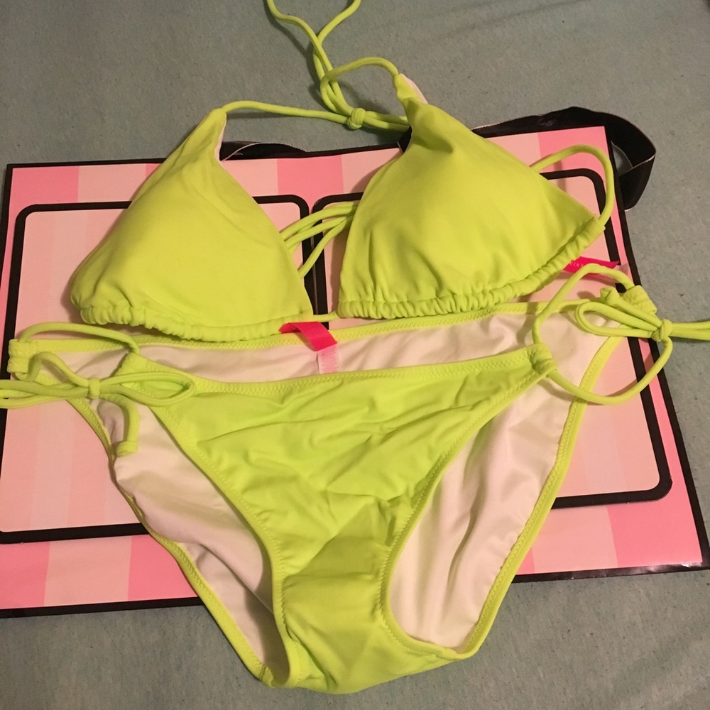 V.S. Lime bikini w/3 additional colorful bottoms